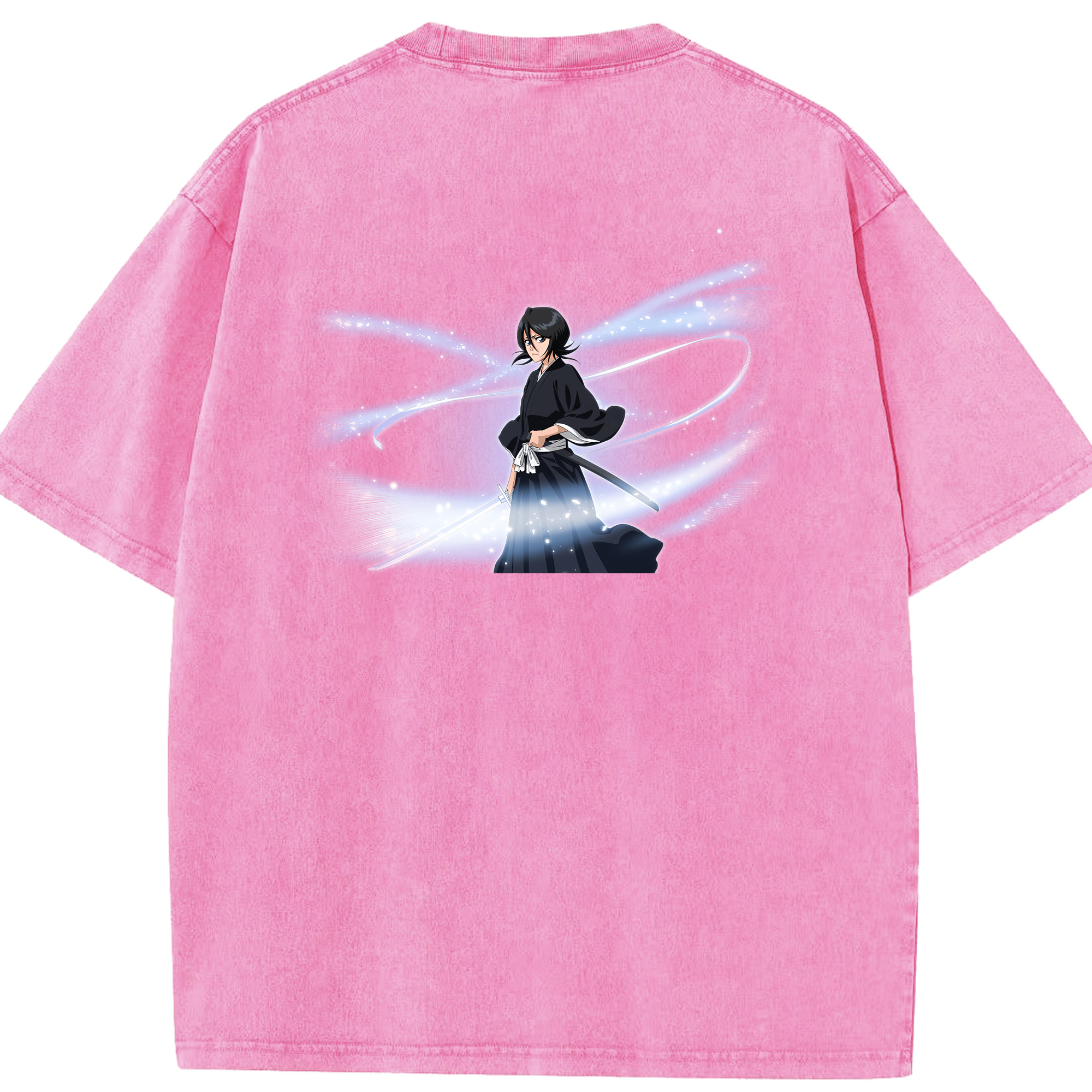 （画像用） ブリーチ 朽木ルキア BLEACH Kuchiki Rukia 綿100% ヴィンテージ風 半袖Tシャツ（背面プリント）